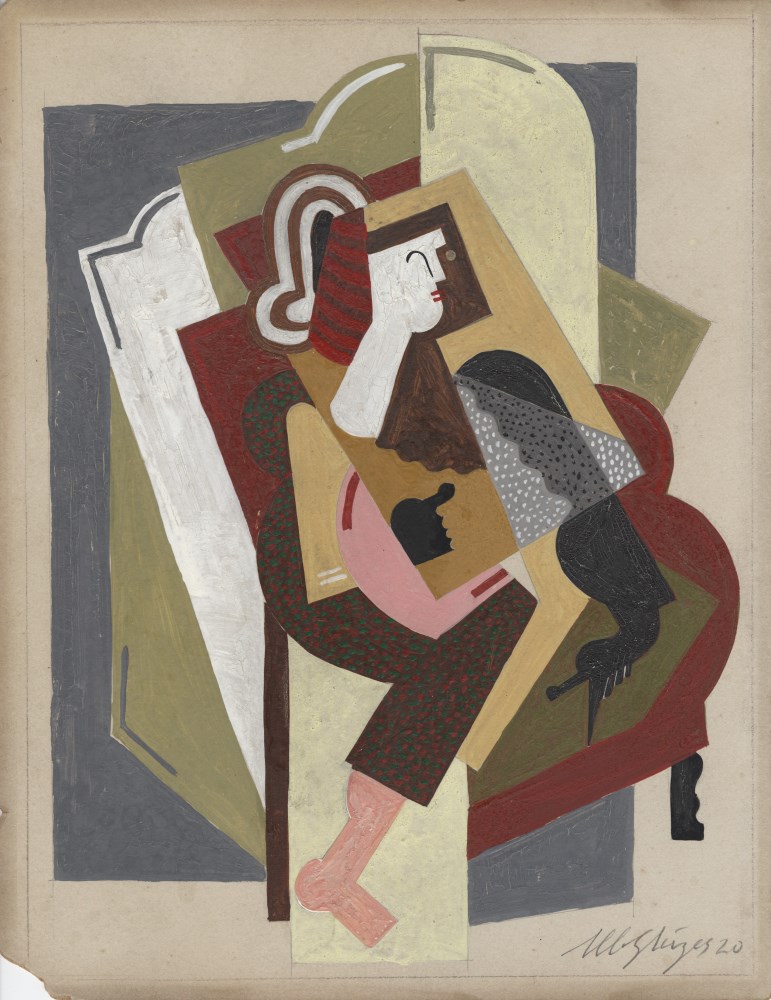 Lot #667: ALBERT GLEIZES - Titre inconnu #1 - Gouache and pencil drawing on card
