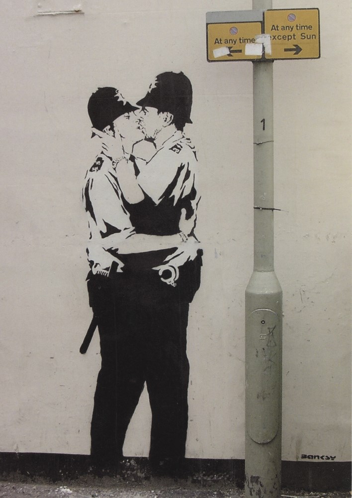 Lot #310: BANKSY - Kissing Coppers - Color offset lithograph