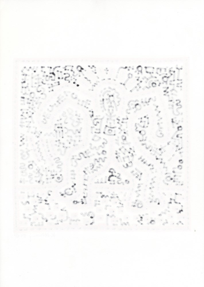 Lot #984: KEITH HARING - Four Legs - Black and red marker drawing on paper