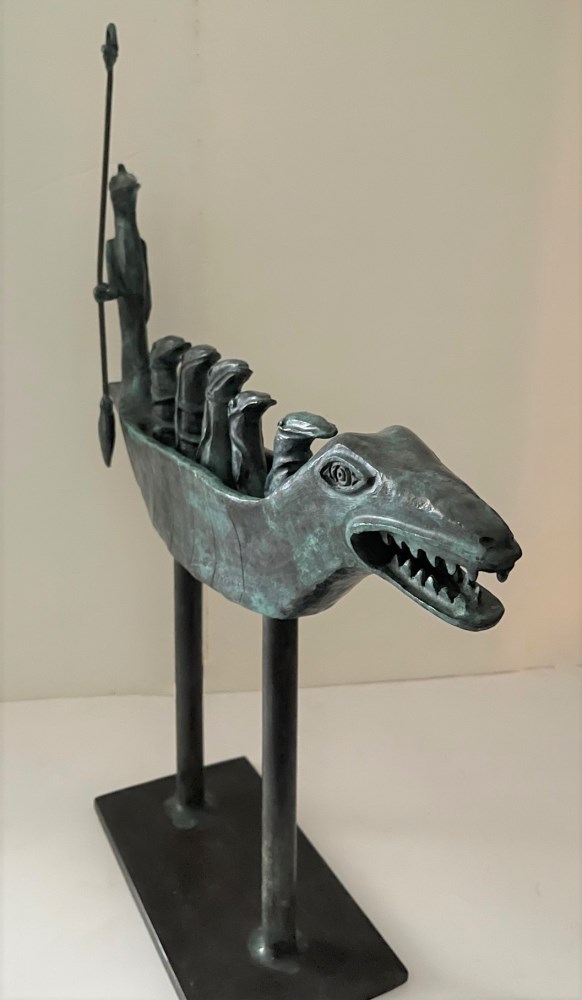 Lot #906: LEONORA CARRINGTON [imputée] - Crocodile Dreams II (Cocodrilos Sueños II) - Bronze sculpture with turquoise patina