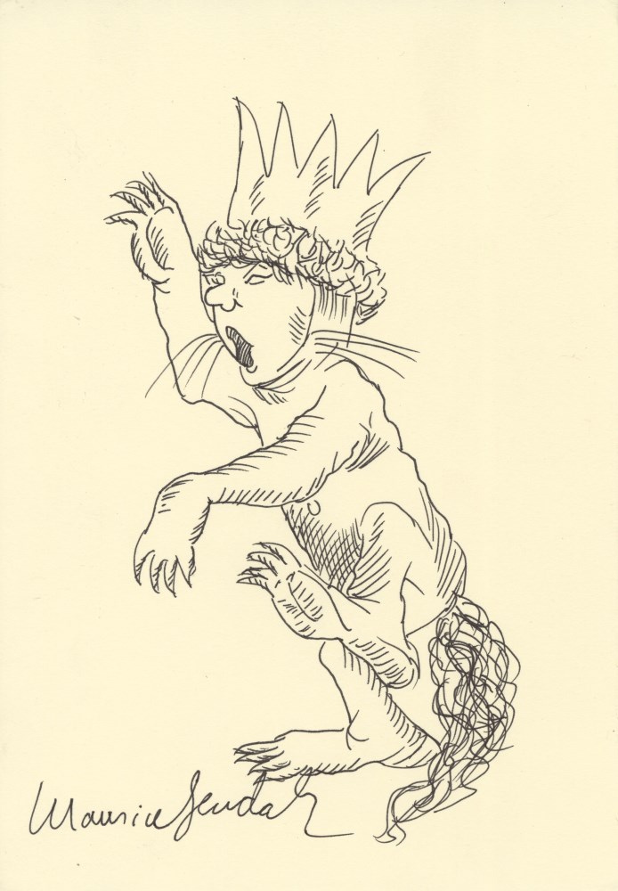 Lot #728: MAURICE SENDAK - Where the Wild Things Are: Max with His Crown - Ink on paper