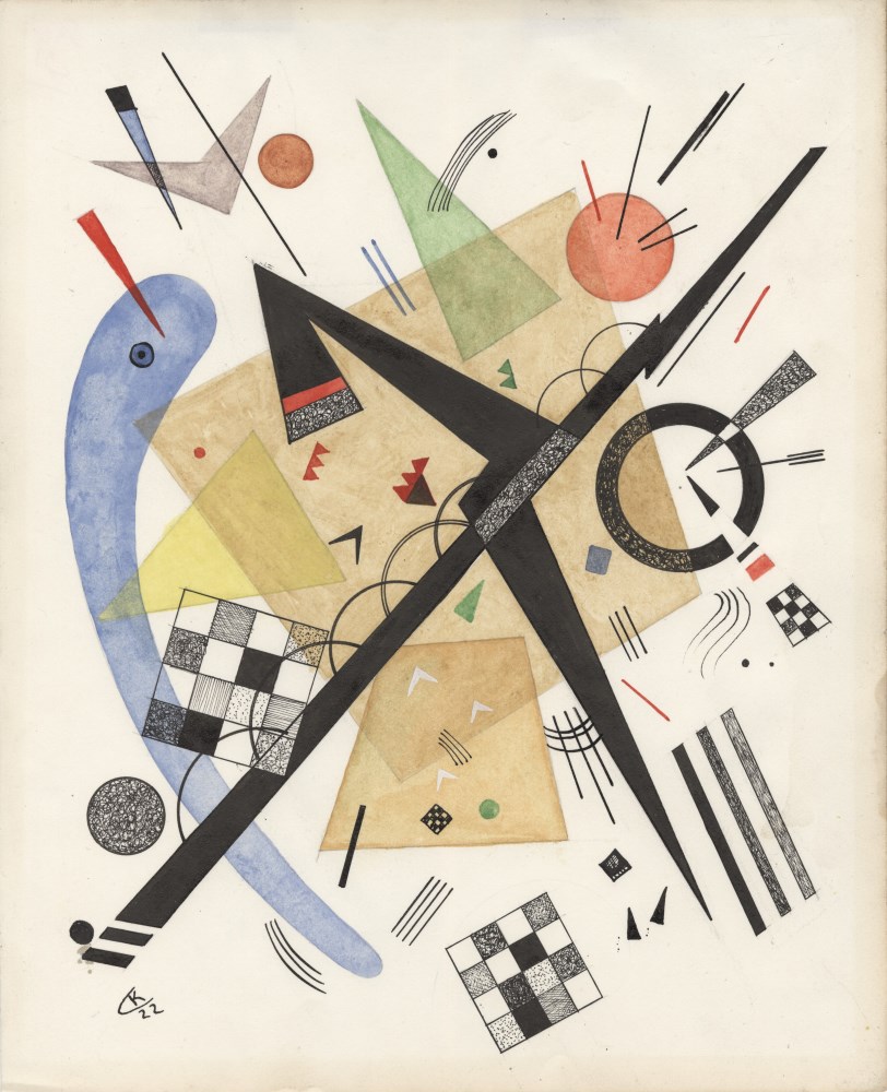Lot #446: WASSILY KANDINSKY - Non-Objective Composition #01 - Watercolor and ink drawing on paper