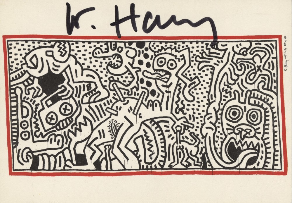 Lot #684: KEITH HARING - Untitled - Original vintage offset lithograph