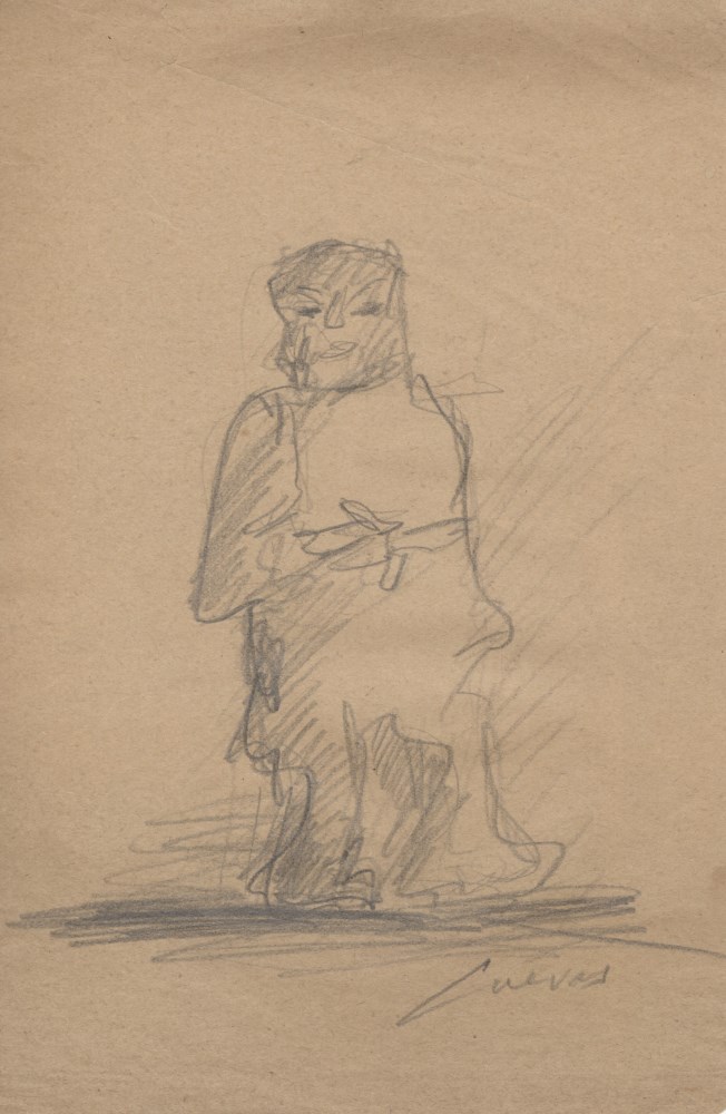 Lot #837: JOS LUIS CUEVAS - Boceto #12 - Pencil drawing on paper