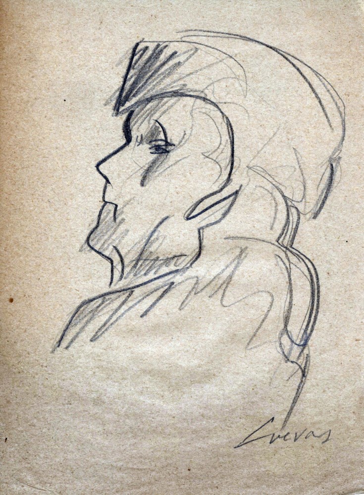 Lot #833: JOS LUIS CUEVAS - Boceto #02 - Pencil drawing on paper