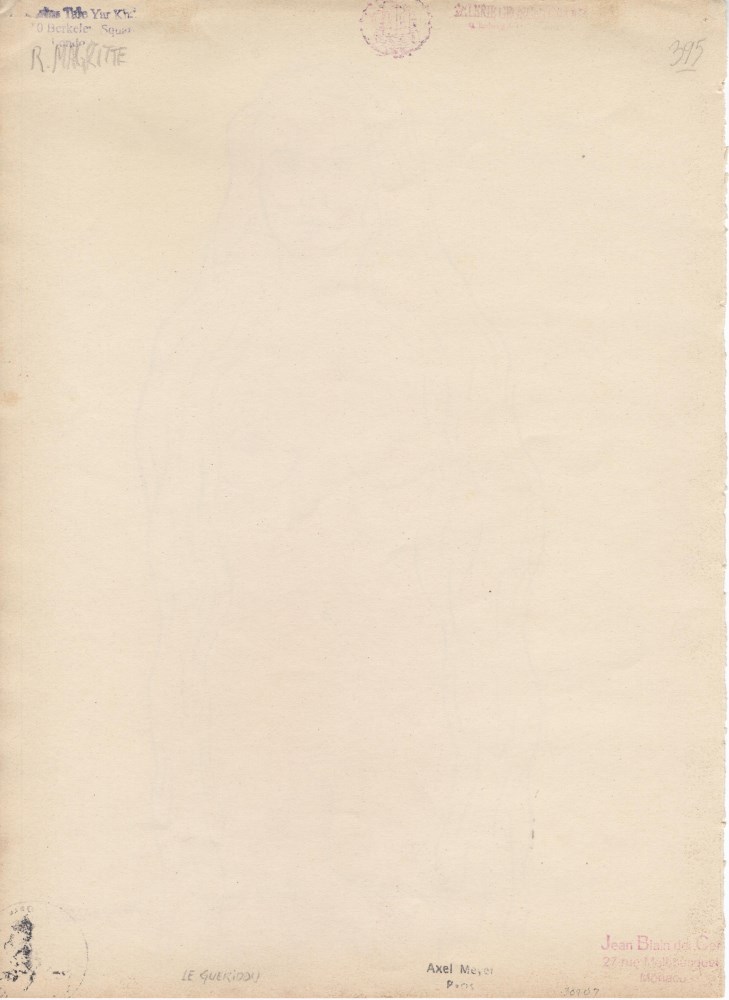Lot #1564: RENE MAGRITTE - Le gu�ridon - Original gouache drawing on paper