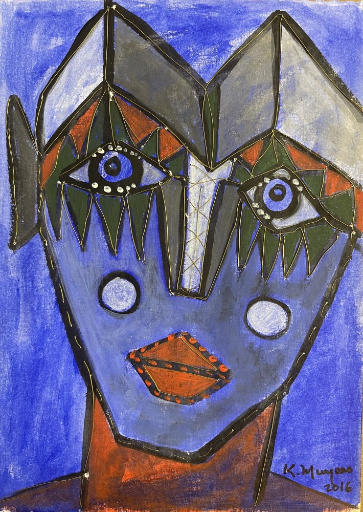 Lot #1604: KARIMA MUYAES - Prophet - Gouache and metal thread on thick wove paper