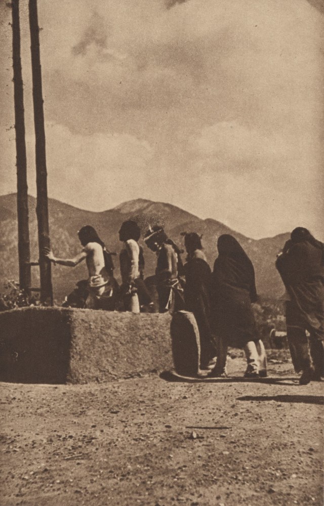 Lot #1787: EDWARD S. CURTIS - Into the Kiva, Pueblo - Original vintage sepia toned photogravure