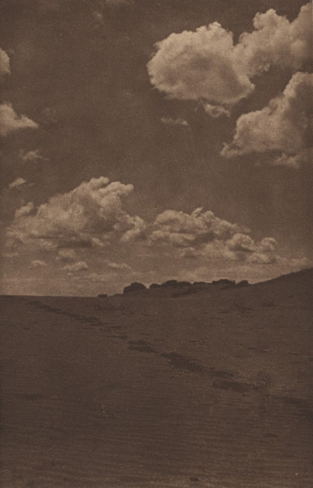 Lot #1511: EDWARD S. CURTIS - A Trail across the Desert Sands - Original vintage sepia toned photogravure